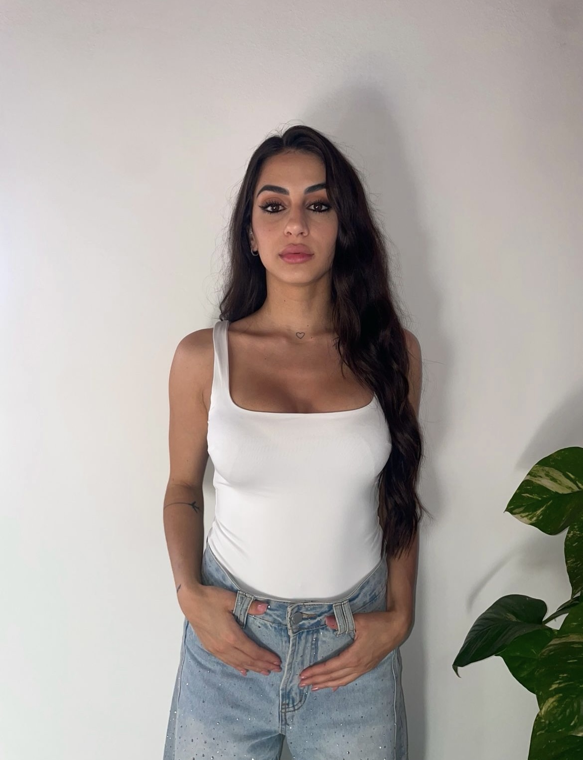Body Kim scollo quadrato bianco 2
