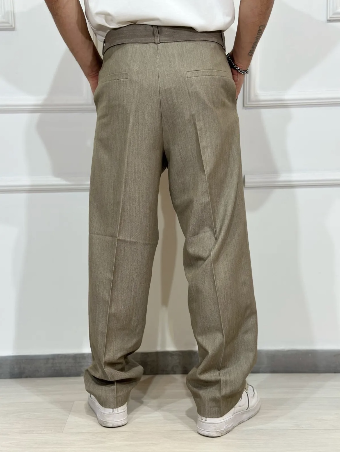 Pantalone sartoriale beige 1