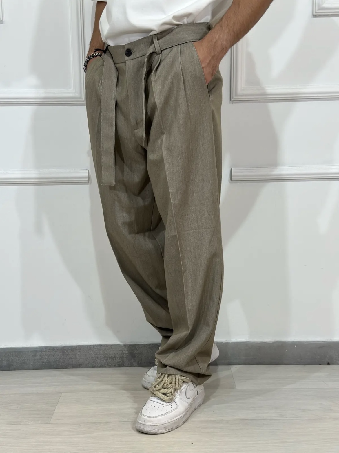 Pantalone sartoriale beige