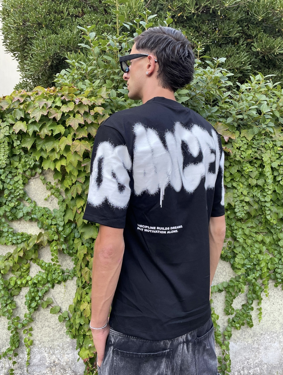 T-shirt Los Angeles nera dietro